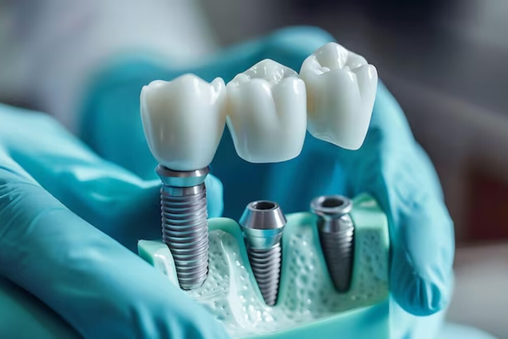 dental implant restoration with artificial teeth